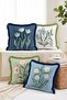 Oil Painting Effect Floral and Tulip Patterned 4-Piece Fringed Throw Pillow Cover Set - 2