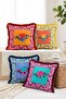 Colorful Mosaic and Floral Patterned Bohemian 4-Piece Fringed Cushion Cover Set - 2