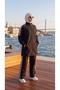 Women's Hijab Stripe Detailed Zippered Tracksuit Set - 3