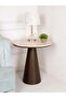 Side table, iron, marble substitute surface