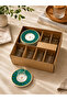 Green Bird 6-Person 12-Piece Gilded Tea Set - 2
