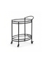 2-Tier Rolling Serving Cart with Glass Shelves, Metal Beverage Cart on Wheels, Modern Mobile Kitchen Trolley with Handle, Space-Saving Storage Cart for Kitchen, Dining Room, Living Room