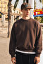 Men's Casual Crew Neck Coffee Basic Sweatshirt