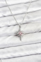 316l steel silver color zircon stone pole star model women necklace