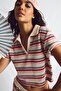Slim Fit Polo Collar Jacquard Short Sleeve Red T-Shirt I3706Ax26Hs