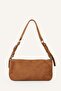 Women's Buckle Detailed Suede Baguette Shoulder Bag G6863Axns - 4