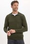 Men's Standard Fit Regular Cut Polo V-Neck Green Knitwear Sweater