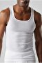 Men's White Cotton Camisole Undershirt 6 Pieces - 2
