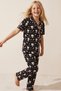 Hello Kitty Licensed 100% Cotton Black Pink Multi-Colored Buttoned Ribbed Pajama Set 26120451 - 4