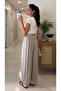 Beige Satin Shalwar Trousers - Dp261051 - 3