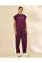 Women Mauve Front Pleat Detail Active Pants - 5