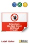 Attention: No Entry for Non-Employees Isg Warning Sign Sticker 35X50 cm