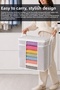 4 Pieces Storage Bag with Windows - Striped Clothing Organizing Pillow Storage Organizer 30X45X50 - 4
