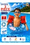 Intex 3-Piece Children's Sea Pool Swimming Set - Transparent Printed Swim Ring 61 Cm, Red Armbands and Swimming Goggles 6-12 Years M- M-59242-3Set