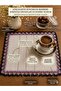 6-Piece Premium Shuttle Coffee Presentation Set |   Handmade Lace Edged Linen Coffee Coaster - 3