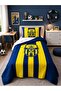 Yellow Navy Blue Champion Fan Children's Room Single Pique Bedspread - 3