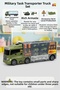 Soldier Carrier 57 cm Truck 14 Pieces Dorseli Educational Toy Vehicle Set with Helicopter and Armored Vehicles - 2