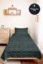 Geometric Blue Young Room Single Pique Set - Modern Gold 160X220 cm Quilted Bedspread