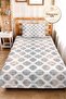 Geometric Gray Young Room Single Pique Set - Modern Tile 160X220 cm Quilted Bedspread