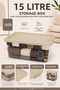 4 Pieces 15Lt Elora Organizer Box - Lockable Lid Multi-Purpose Cabinet Organizer Storage Box Beige - 3