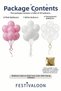 Set of 20 Pink White Gold Confetti Transparent Balloons 11 Inch Birthday Party Decoration - 3