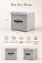 Gray Felt Lid Cube Box 30 X 30 X 30 cm – Leather Handle, Foldable, Multi-Purpose Storage and Organizer Box - 6