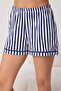 Lacivert %100 Pamuklu Çizgili Biyeli Şortlu Örme Pijama Takımı THMSS25PT00416 - 3