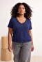 Lacivert-Pembe- Gri 3'lü Paket Regular Fit V Yaka Büyük Beden T-shirt TBBSS26BF00031 - 4