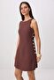 Brown Accessory Detailed Short / Mini Woven Dress Twoss26El00644 - 5