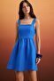 Blue 100% Linen Short / Mini Woven Dress Twoss26El00692 - 2