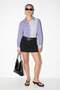 Blue V-Neck Waist-Fitted Wide Elasticated Shirt Tdrss26Go00076 - 2