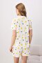 White-Yellow 100% Cotton Fun Lemon Patterned Knitted Pajamas Set Thmss26Pt00120 - 3