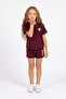 Burgundy 100% Plain Knitted Girls' Top and Bottom Set Tkdss26Au00118 - 2