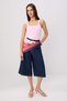 Pink Fitted/Bodycon Pool Neck Sleeveless Crop/Short Cotton Ribbed Knitted Tank Top Twoss26Al00093 - 2