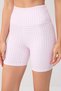 Pembe Fırçalı Soft Kumaş Ekoseli İç Bel Cep Detaylı Örme Spor Şort/Kısa Tayt THMSS24TY00020 - 3