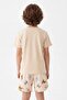 Stone Animal Printed Woven Boys' Pajama Set Tkdss26Pt00011 - 3