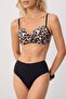 Leopar Desenli Balconette Kaplı Regular Yüksek Bel Bikini Takımı TBESS25BT00124 - 3