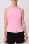 Pembe Pamuklu İnce Gabardin Halter Yaka Dokuma Bluz TWOSS25BZ00536 - 3