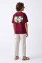 Claret Red Boy's Printed Knitted T-Shirt Tkdss26Ts00100 - 3