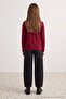 Burgundy 100% Cotton Girls' Plain/Basic Crew Neck Knitted School T-Shirt Tkdaw27Ts00009 - 4
