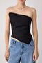 Black Strapless Gabardine Woven Blouse Twoss26Bz00975 - 3