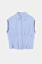 Blue Stripe Detailed Hidden Placket Pleated Blouse Tdrss26Bz00126 - 5