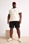 Big Size Basic Black Oversize/Wide Cut Elastic Waist Lace-Up Shorts Tmnss25Ap00003 - 3
