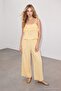 Yellow Strap Layered Blouse Wide Leg Pants Set Tdrss26Au00090 - 3