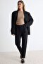 Black Carrot High-Waisted Polyviscose Woven Fabric Trousers TWOSS22PL0280