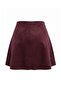 Bordo Düz Düğmeli A-Kesim/Çan Form Mini Süet Örme Etek TWOAW27ET00050 - 7