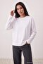 Beyaz-Beyaz 2'li Paket %100 Süprem Oversize/Geniş Kesim Örme T-Shirt TWOAW25TS00004 - 2