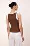 Wardrobe Essentials-Kahverengi Fitted/Vücuda Oturan Kolsuz Biyeli Esnek Örme Atlet TWOSS26AL00009 - 5