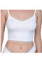 Women's Lace Detailed White Crop Top and Bottom Set (Tank Top + Slip) - 4