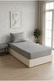 Tekstilla Pink Elastic Fitted Anthracite Color Single Bed Sheet Set with Pillowcase
